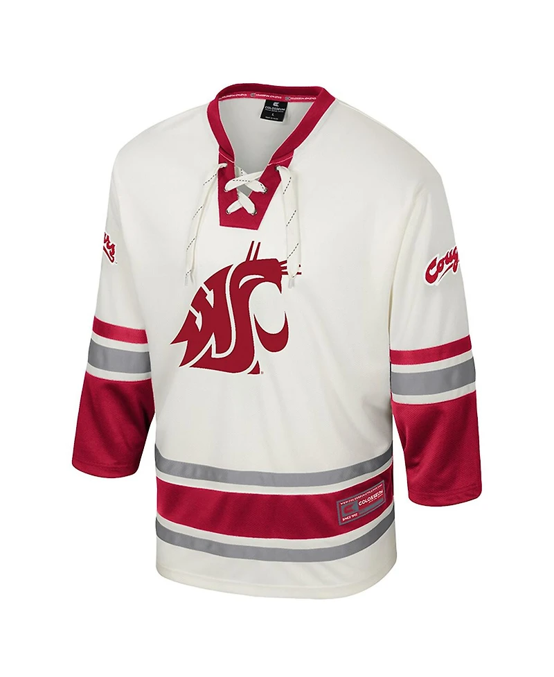 Colosseum Men's Cream Washington State Cougars Puck Proud Fashion Hockey Jersey