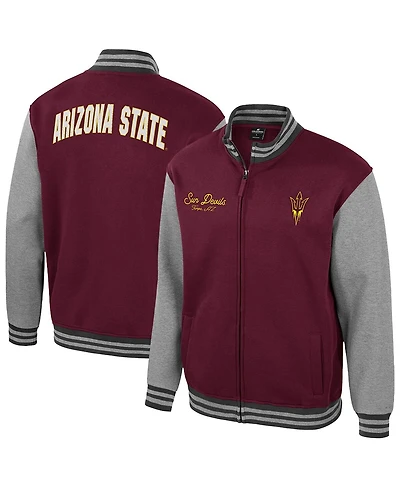 Colosseum Men's Maroon Arizona State Sun Devils Ambi-Turner Full-Zip Varsity Jacket