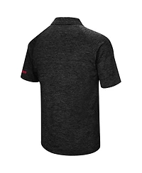 Colosseum Men's Heather Black Texas Tech Red Raiders Big Tall Down Swing Raglan Polo Shirt