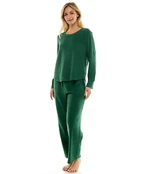 Roudelain Women's 2-Piece Long-Sleeve Crewneck Top and Pants Set