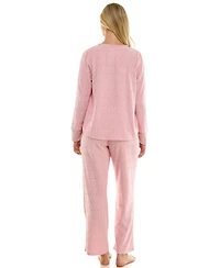 Roudelain Women's 2-Piece Long-Sleeve Crewneck Top and Pants Set