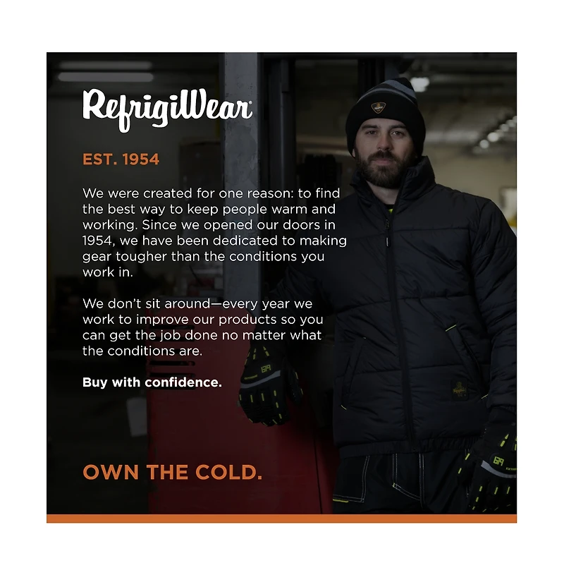 RefrigiWear Men's EnduraQuilt Puffer Jacket - Insulated Winter Coat for Extreme Cold