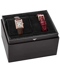 Emporio Armani Women's Interchangeable Leather Strap Watch Set, 26mm