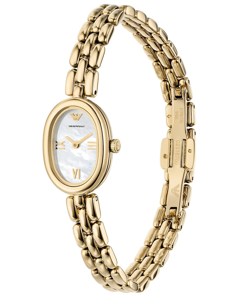 Emporio Armani Women's Two-Hand Gold-Tone Stainless Steel Watch, 24mm