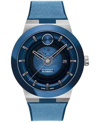 Movado Men's Bold Fusion Automatic Swiss Blue Silicone Watch, 43.50mm