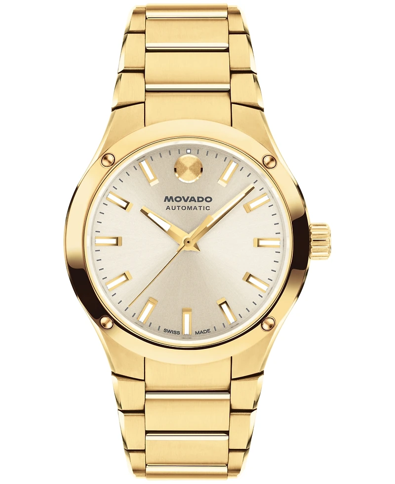 Movado Women's Museum Imperiale Swiss Automatic Light Yellow Pvd Steel Watch, 33mm