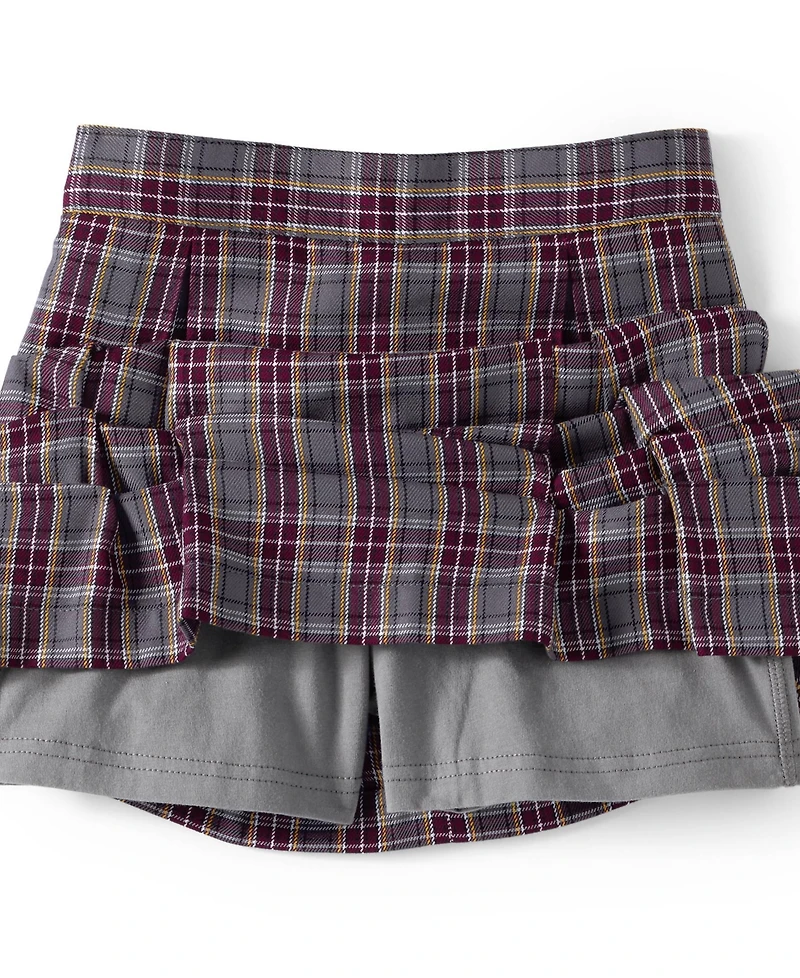 Lands' End Big Girls Top of Knee Plaid Skort