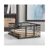 Metal Pantry Basket with Handles - Set of 2 - Matte Black