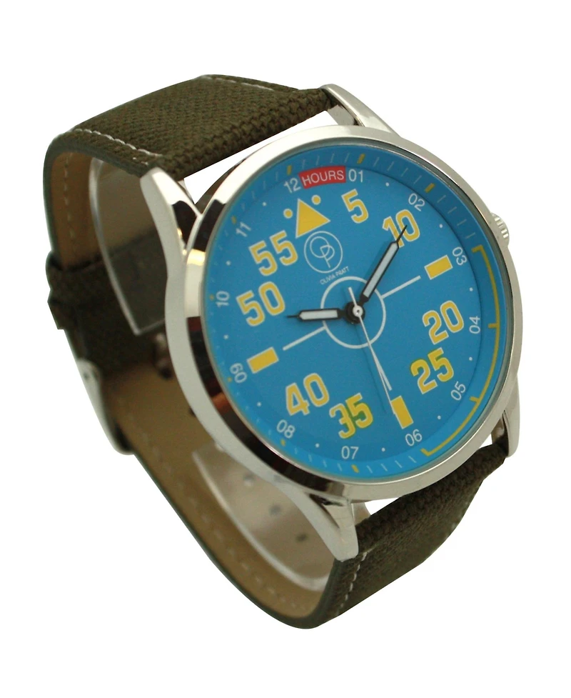 Olivia Pratt Olive Denim Band Big Face and Numbers Men Watch