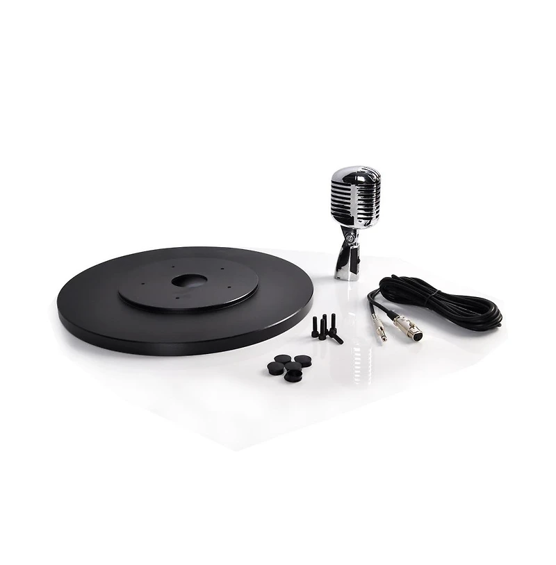 Classic Retro Vintage Style Microphone & Swing Stand, Silver Style