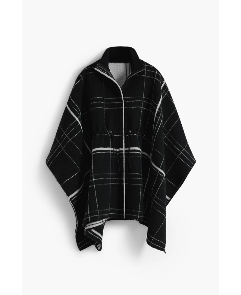 Desigual Women's Checkered poncho