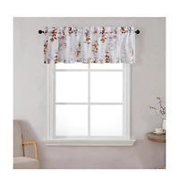 Kate Aurora Watercolor Floral Lillies Complete 3 Piece Rod Pocket Kitchen Curtain Tier & Valance Set - Spice