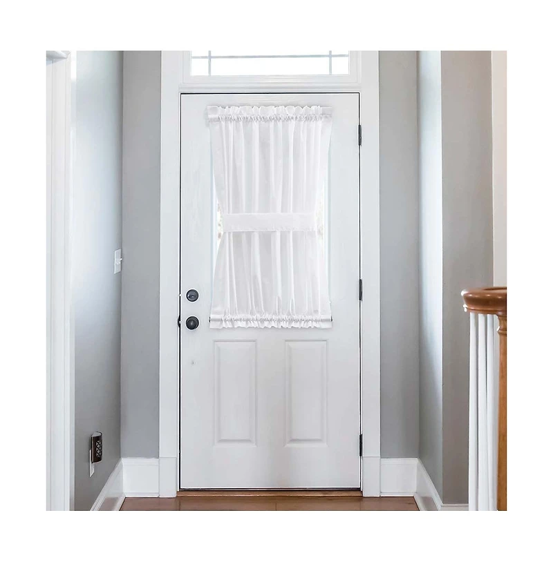 Ellis Stacey 1.5" Rod Pocket High Quality Fabric Solid Color Door Panel 41"x26" White