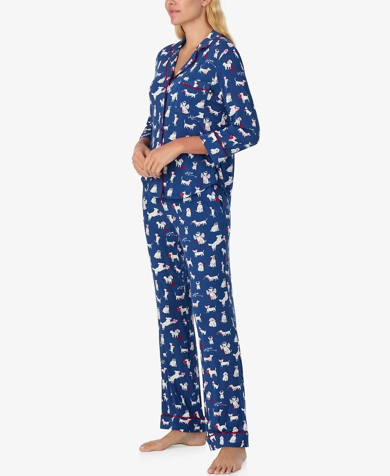 Kate Spade New York Women's 2-Piece Sleepwear 3/4-Sleeve Top and Pajama Pants Set