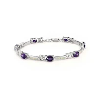 Bling Jewelry White Created Opal Purple Cubic Zirconia Cz Infinity Link Bracelet Sterling Silver