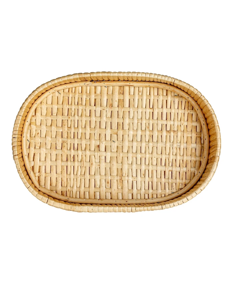 Household Essentials Handwoven Willow Nestable Oval Trays, Natural, Set of 2
