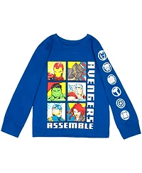 Avengers Little Boys 2 Piece Long Sleeve Graphic T-Shirt Outfit Set