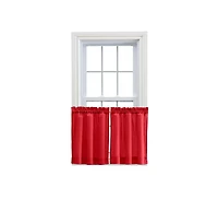 Ellis Stacey 1.5" Rod Pocket High Quality Fabric Solid Color Window Tailored Tier Pair 56"x45