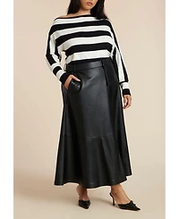 Eloquii Women's Asym Striped Sweater