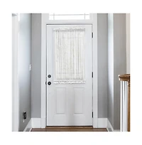 Ellis Curtain Shadow Stripe 1.5" Rod Pocket Semi Sheer Door Curtain Panel 40" x 72" White