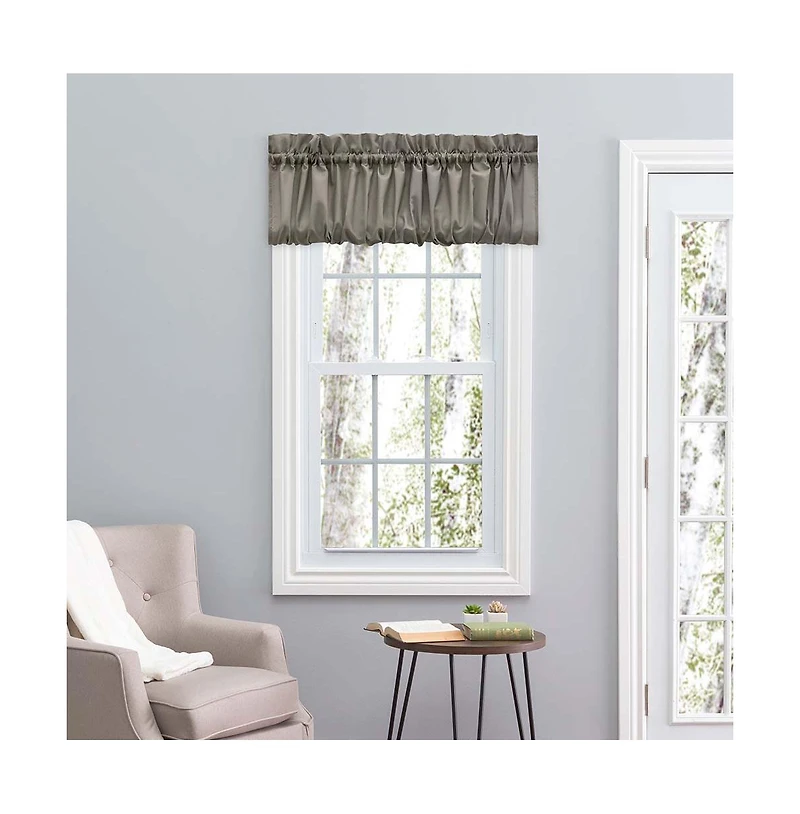Ellis Stacey 1.5" Rod Pocket High Quality Fabric Solid Color Window Balloon Valance 60"x15