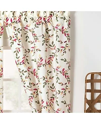Ellis Vintage Stylish Medium Scale Printed Vine Pattern 1.5" Rod Pocket Tailored Pair with Ties 56"x84" Pecan