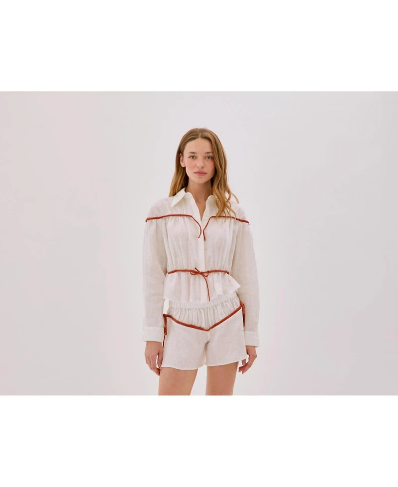Labeca London Women's Colette Linen Tie Shirt