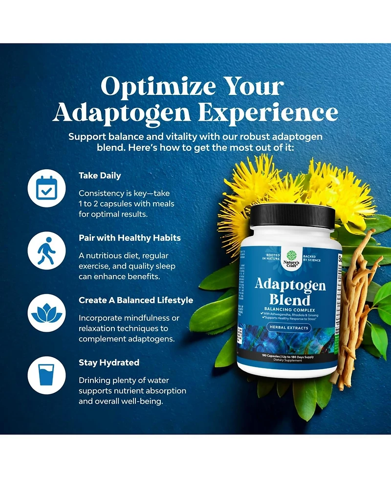 Nature's Craft Adaptogen Blend Capsule, 180ct