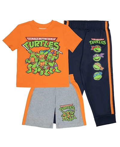 Teenage Mutant Ninja Turtles Boys 3 Piece T-Shirt, Shorts and Jogger Pants Set