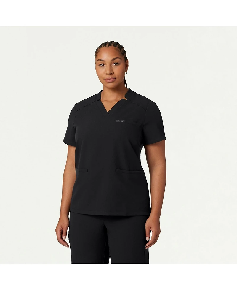 Jaanuu Women's Helia 3-Pocket Classic Notched V-Neck Scrub Top