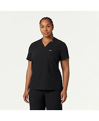 Jaanuu Women's Helia 3-Pocket Classic Notched V-Neck Scrub Top