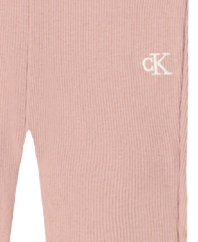 Calvin Klein Girls Toddler 2T-4T 3-Piece Full Zip Vest, Top and Pants Set