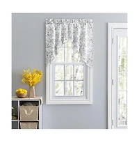 Ellis Curtain Country Floral Small Scale 1.5" Rod Pocket Floral Pattern with Ruffle Lace Edge Swag.