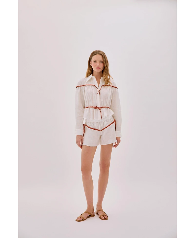 Labeca London Women's Colette Linen Tie Shorts