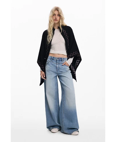Desigual Women's Zig-zag poncho