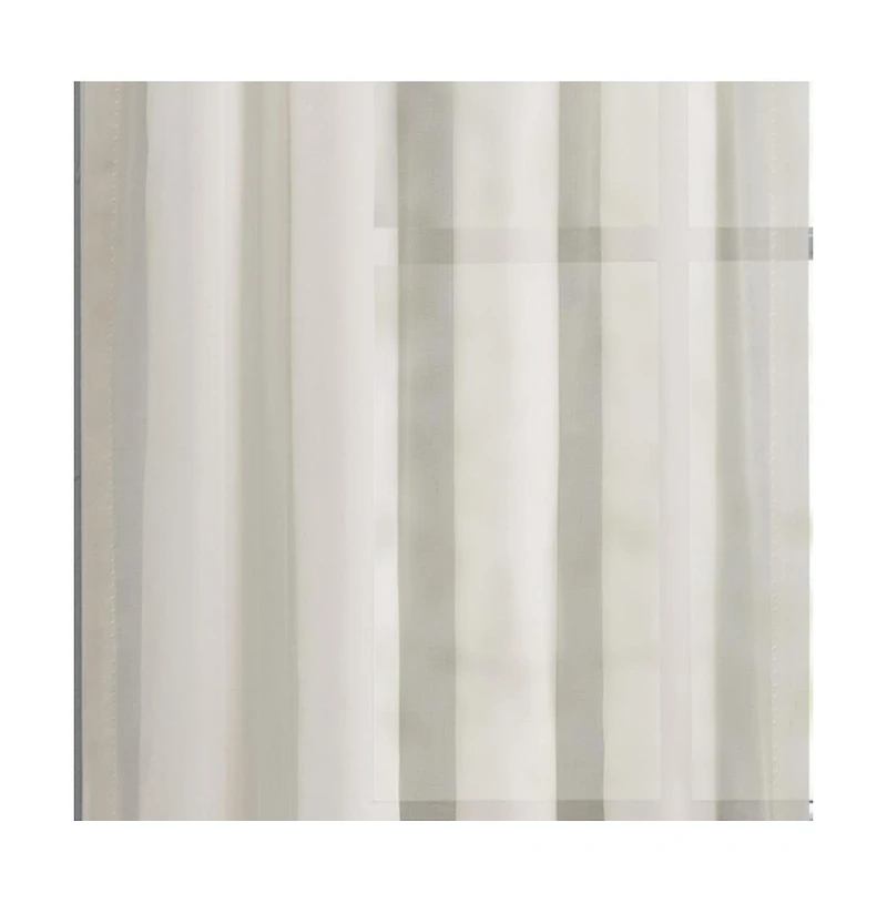 Ellis Curtain Cotton Voile 1.5" Rod Packet Tailored Curtain Panel Pair for Windows 80" x 54" Natural