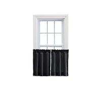 Ellis Stacey 1.5" Rod Pocket High Quality Fabric Solid Color Window Tailored Tier Pair 56"x45