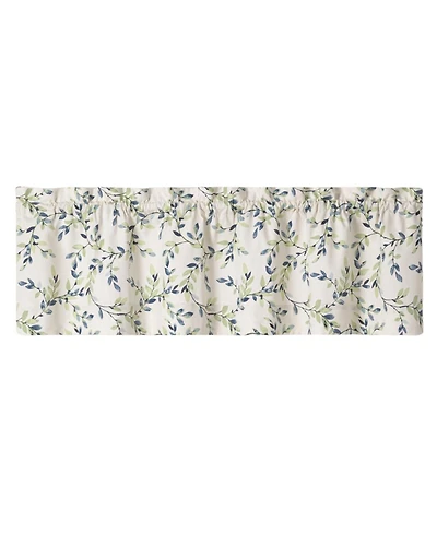 Ellis Vintage Stylish Medium Scale Printed Vine Pattern 1.5" Rod Pocket Tailored Valance 58"x15" Azure