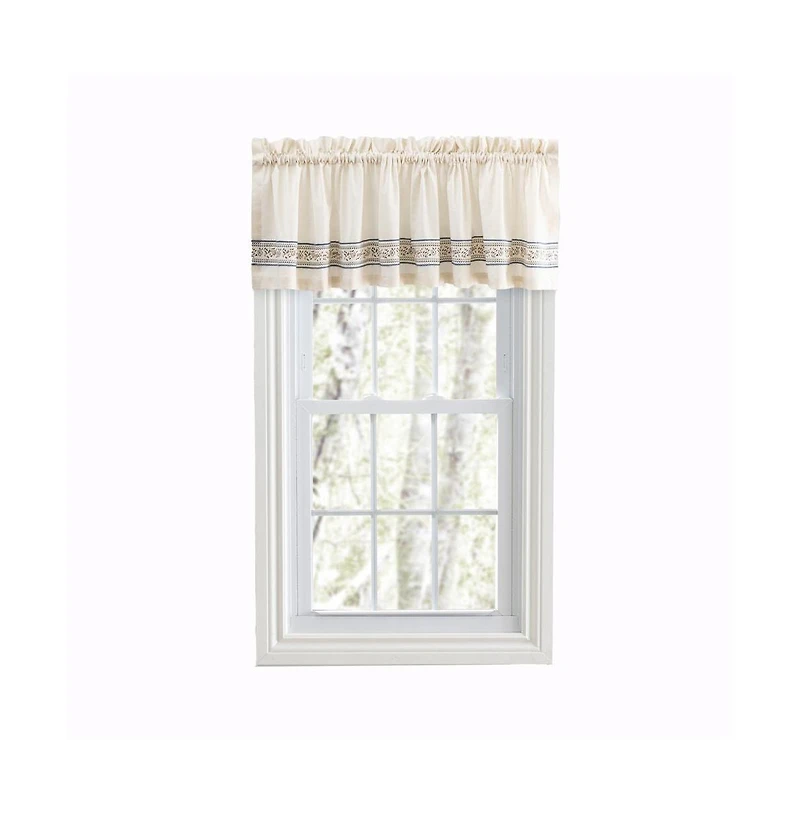 Ellis Curtain Richmark 1.5" Rod Pocket Tailored Valance for Windows 70" x 15" Natural