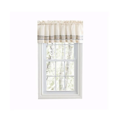 Ellis Curtain Richmark 1.5" Rod Pocket Tailored Valance for Windows 70" x 15" Natural