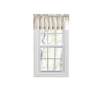 Ellis Curtain Plaza Classic Ticking Stripe Printed on Natural Ground 1.5" Rod Pocket Tailored Valance 58" x 15" Tan