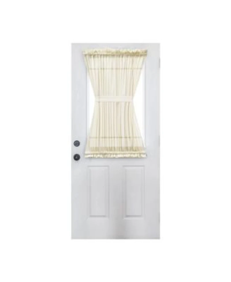 Ellis Curtain Shadow Stripe 1.5 X22 Rod Pocket Semi Sheer Door Curtain Panel 40 X22 X 72 X22 Natural