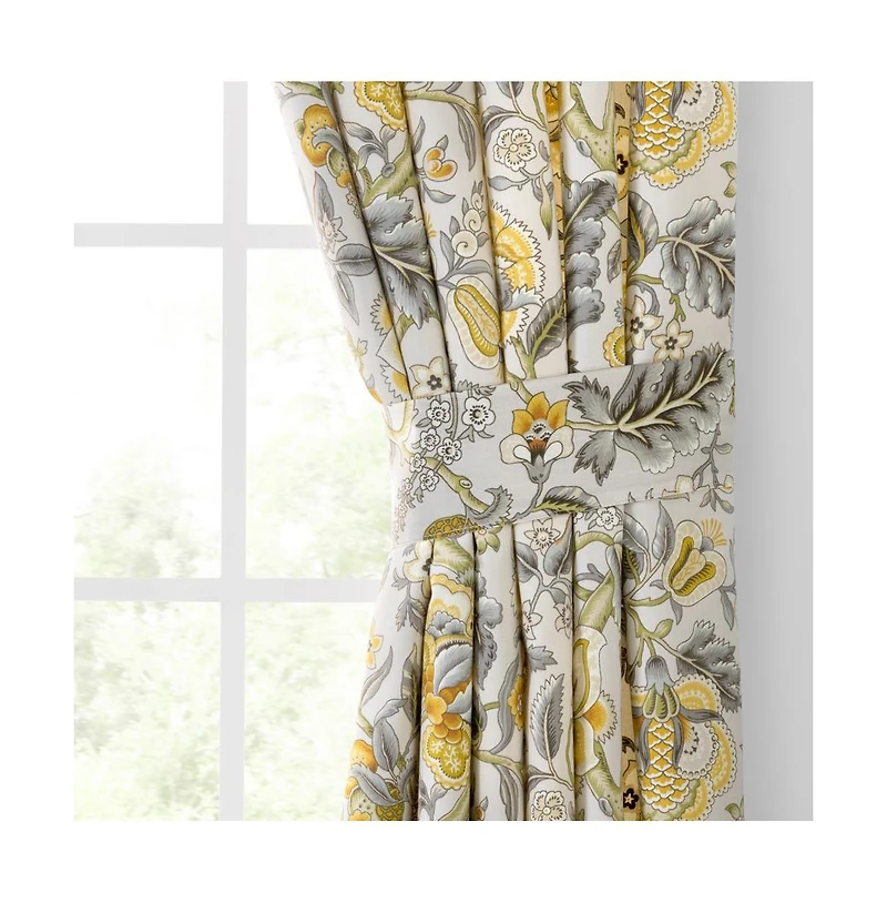 Ellis Curtain Regency 3" Rod Pocket Curtain Panel Pair with Tiebacks 96" x