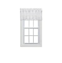 Ellis Curtain Madelyn Ruffled Victorian 1.5" Rod Pocket Valances for Windows 60" x 16" White