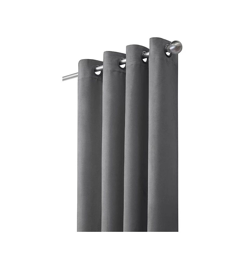 Thermaplus Navar Blackout Window Treatment Grommet Curtain Panel for Bedroom Livingroom 54" x Dark Grey