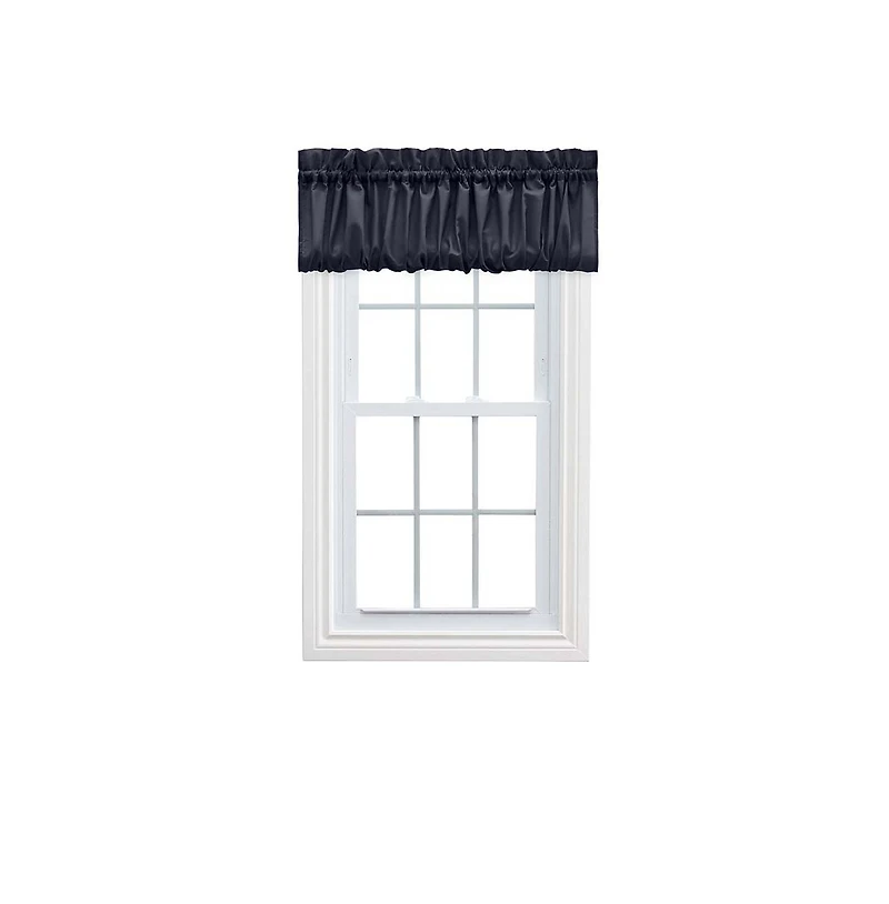 Ellis Stacey 1.5" Rod Pocket High Quality Fabric Solid Color Window Balloon Valance 60"x15" Navy