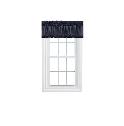 Ellis Stacey 1.5" Rod Pocket High Quality Fabric Solid Color Window Balloon Valance 60"x15" Navy