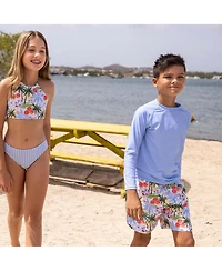 Snapper Rock Big Boys Seaside Blue Ls Rash Top