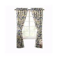 Ellis Curtain Regency 3" Rod Pocket Curtain Panel Pair with Tiebacks 96" x 63" Blue