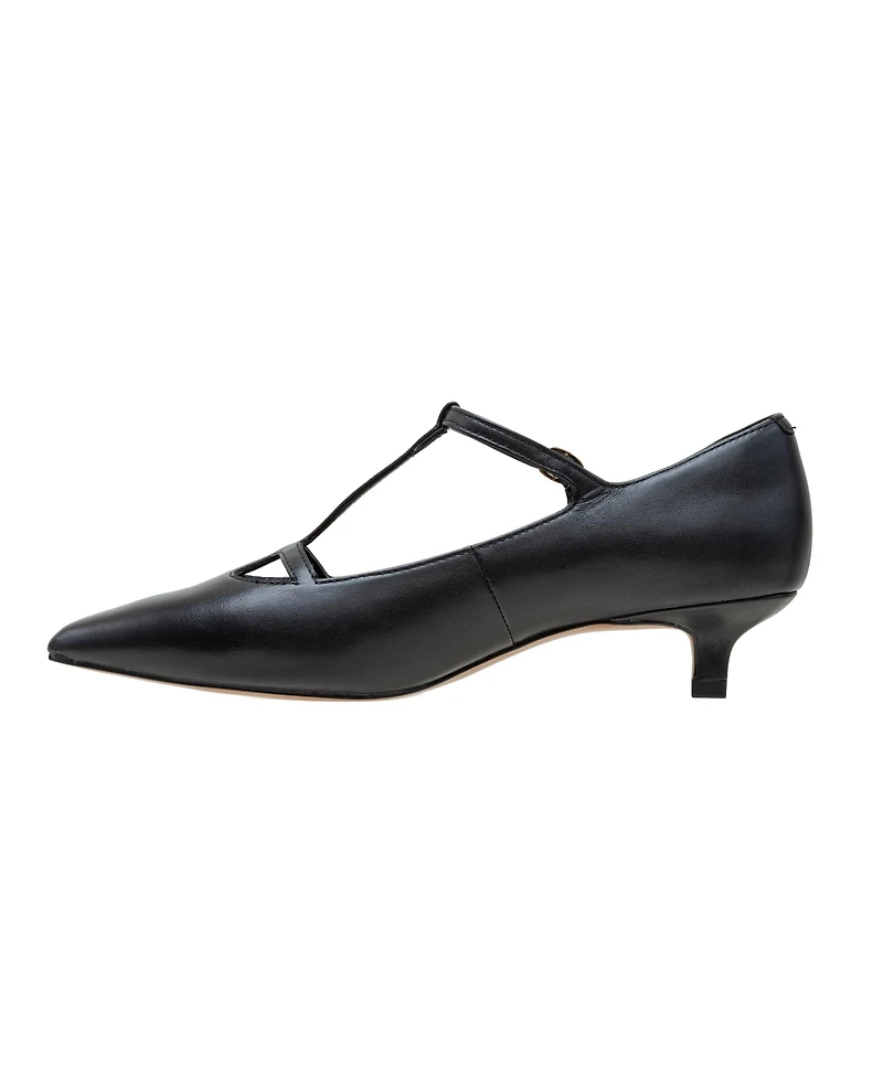 Celia | Pointed toe T-Strap Kitten Heel Pump